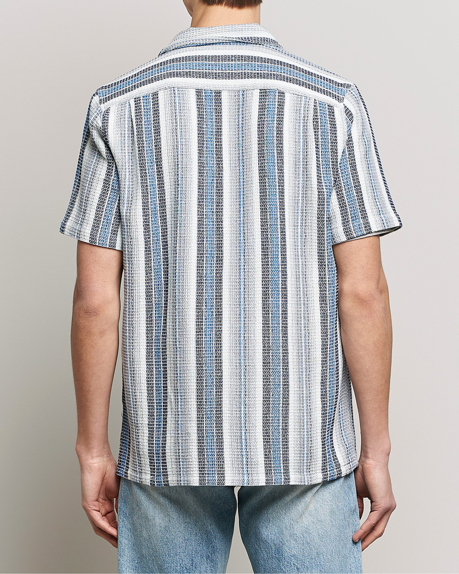 Herr | Skjortor | Samsøe Samsøe | Samsøe & Samsøe Avan Organic Cotton Short Sleeve Shirt Blue Stripe