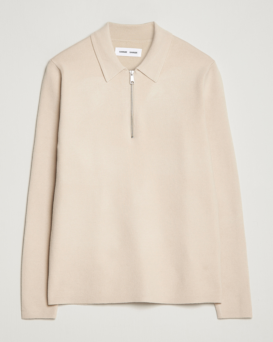 Herr | Tröjor | Samsøe Samsøe | Samsøe & Samsøe Guna Half Zip Sweater Oatmeal