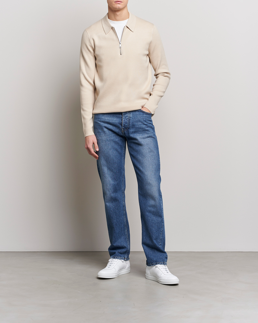 Herr | Tröjor | Samsøe Samsøe | Samsøe & Samsøe Guna Half Zip Sweater Oatmeal