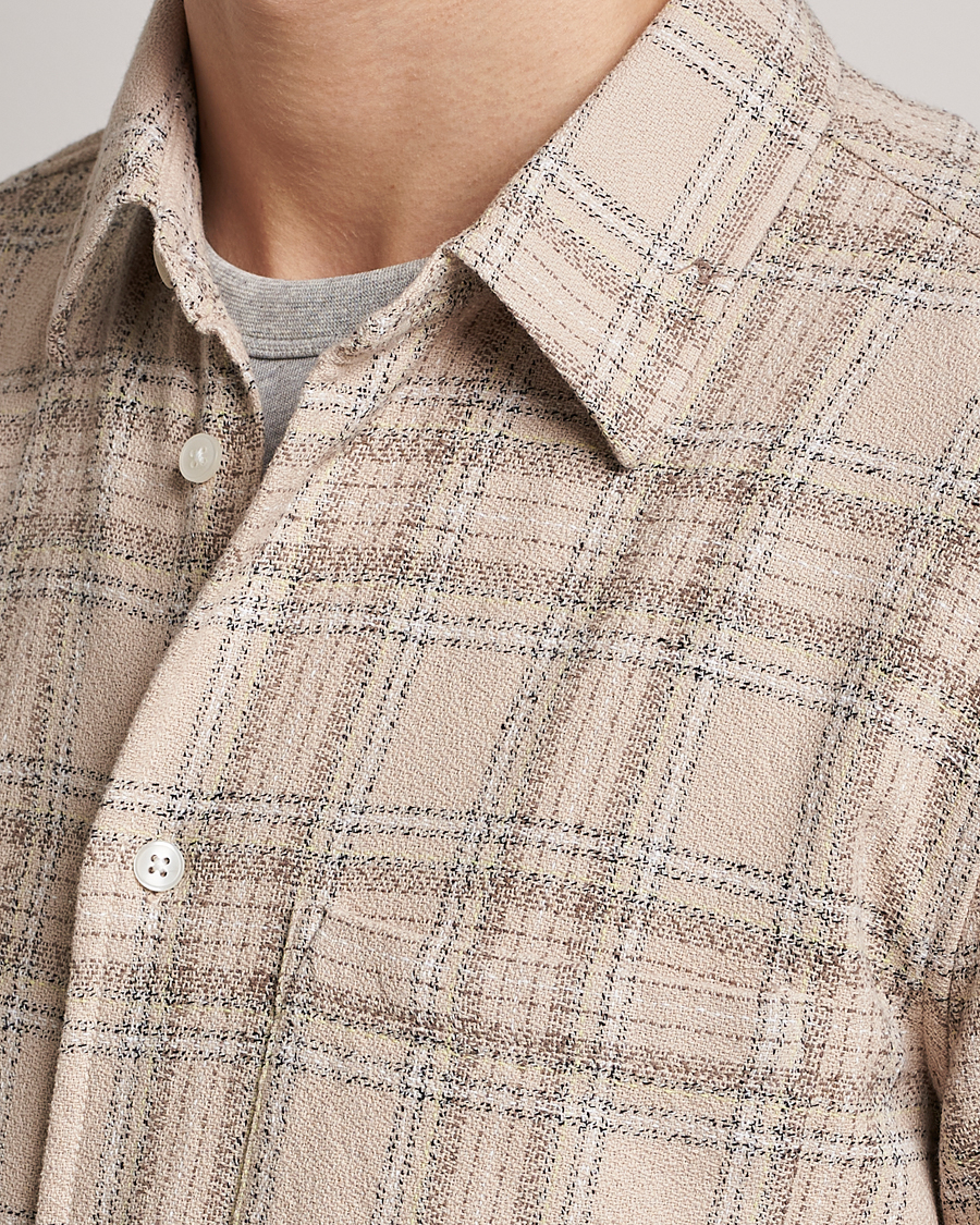 Herr | Skjortor | Samsøe Samsøe | Samsøe & Samsøe Liam Organic Cotton Overshirt Oatmeal Check