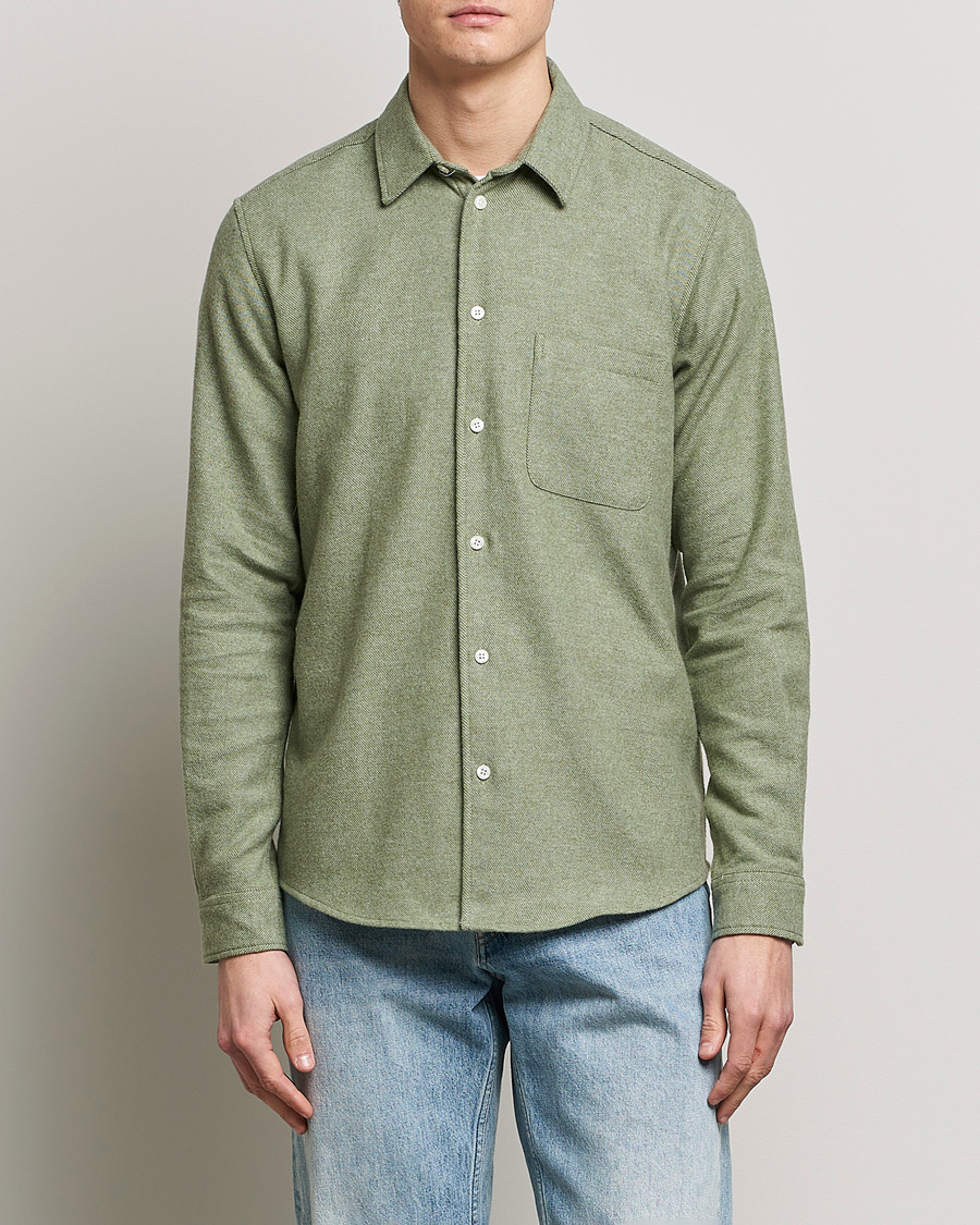 Herr | Skjortor | Samsøe Samsøe | Samsøe & Samsøe Liam Organic Cotton Shirt Basil Melange