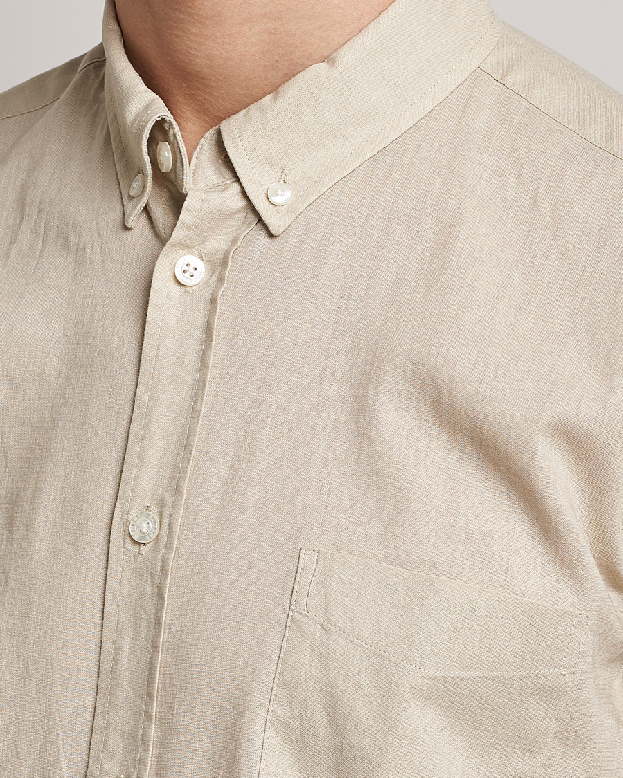 Herr | Skjortor | Samsøe Samsøe | Samsøe & Samsøe Liam Linen Cotton Shirt Oatmeal
