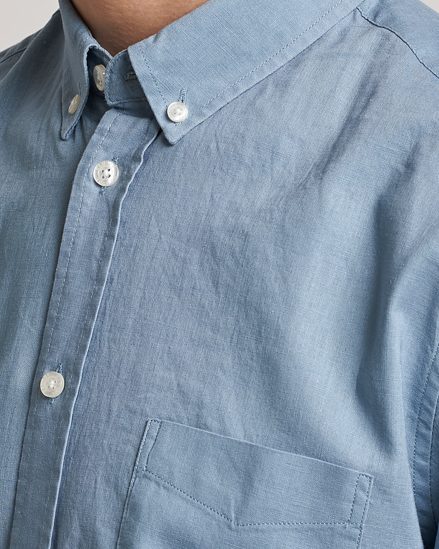 Herr | Skjortor | Samsøe Samsøe | Samsøe & Samsøe Liam Linen Cotton Shirt Ashley Blue