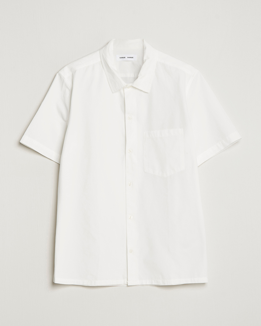 Herr | Skjortor | Samsøe Samsøe | Samsøe & Samsøe Avan Organic Cotton Short Sleeve Shirt White