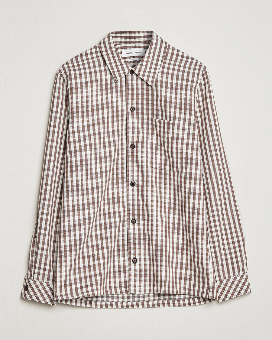 Herr | Skjortor | Samsøe Samsøe | Samsøe & Samsøe Taka Cotton Lyocell Overshirt Dark Earth