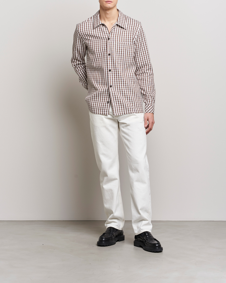 Herr | Skjortor | Samsøe Samsøe | Samsøe & Samsøe Taka Cotton Lyocell Overshirt Dark Earth