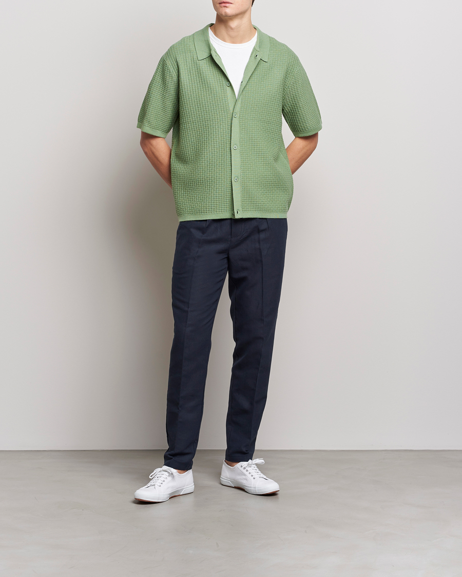 Herr | Byxor | Samsøe Samsøe | Smithy Linen/Cotton Drawstring Trousers Salute Navy