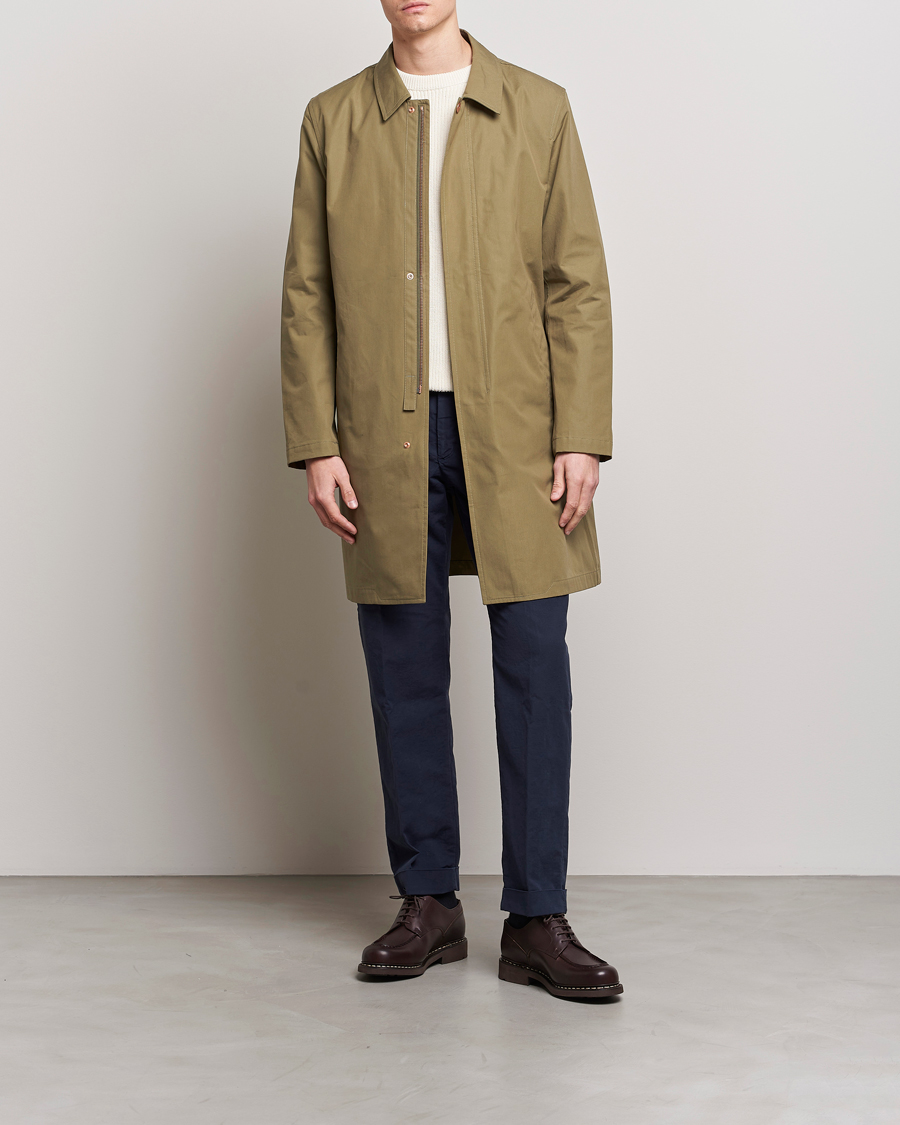 Herr | Jackor | Private White V.C. | Unlined Cotton Ventile Mac Coat 3.0 Sage