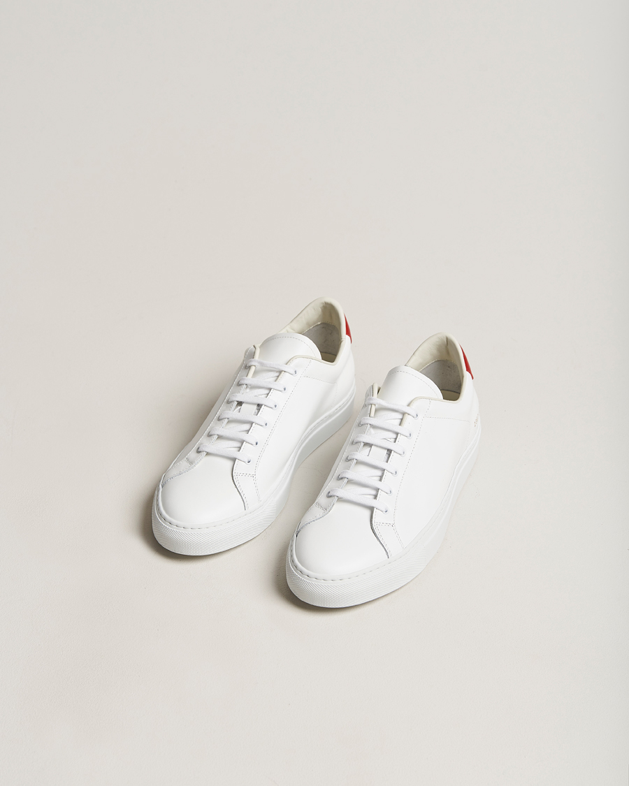 Herr | Skor | Common Projects | Retro Low Suede Sneaker White/Red
