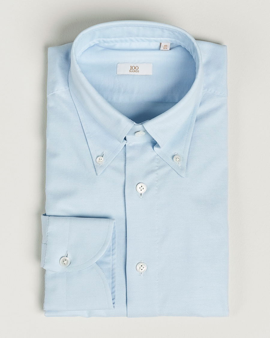 Herr | Skjortor | 100Hands | Gold Line Natural Stretch Oxford Shirt Light Blue