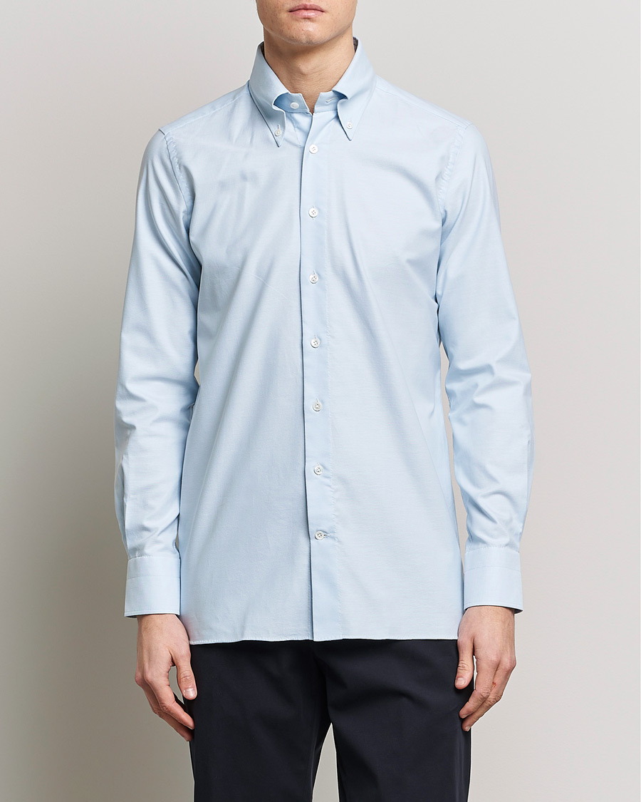 Herr | Skjortor | 100Hands | Gold Line Natural Stretch Oxford Shirt Light Blue