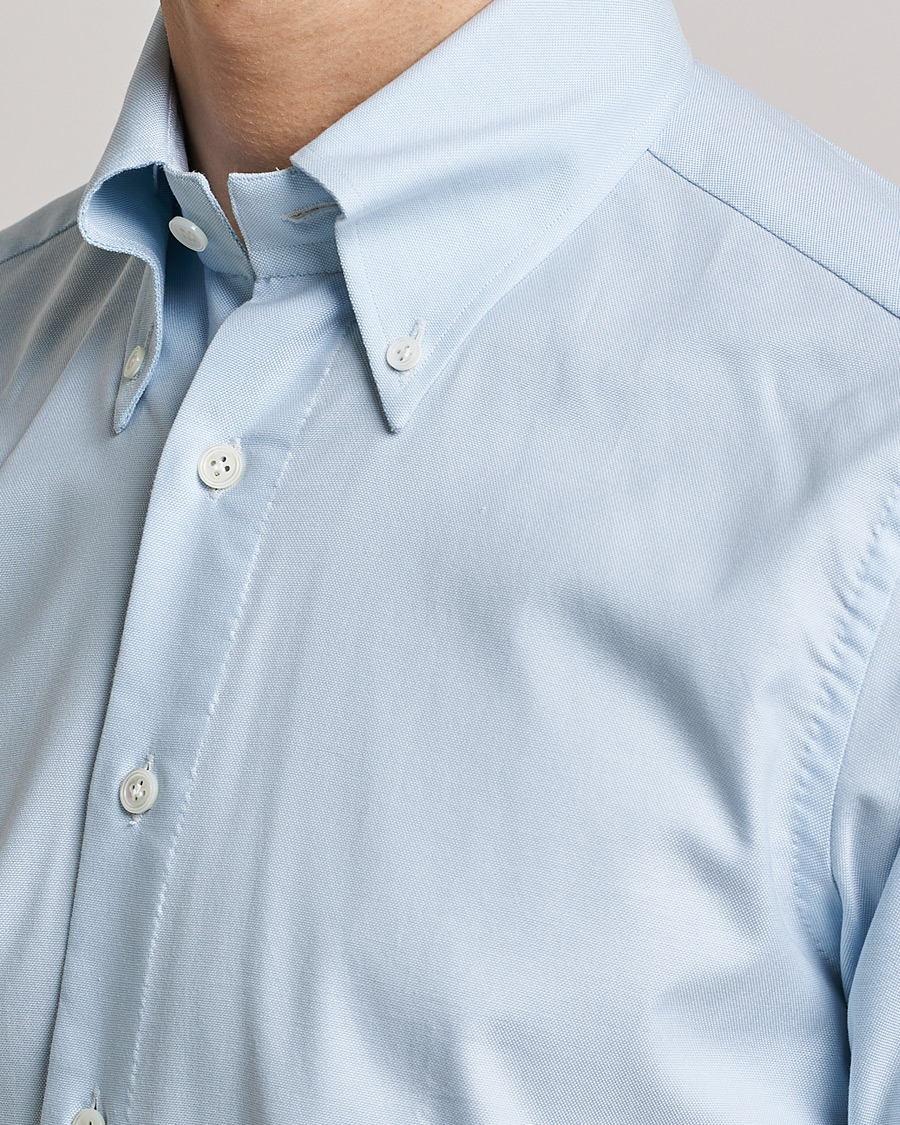Herr | Skjortor | 100Hands | Gold Line Natural Stretch Oxford Shirt Light Blue