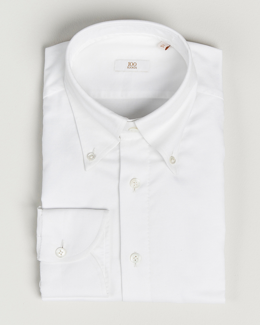 Herr | Skjortor | 100Hands | Gold Line Natural Stretch Oxford Shirt White