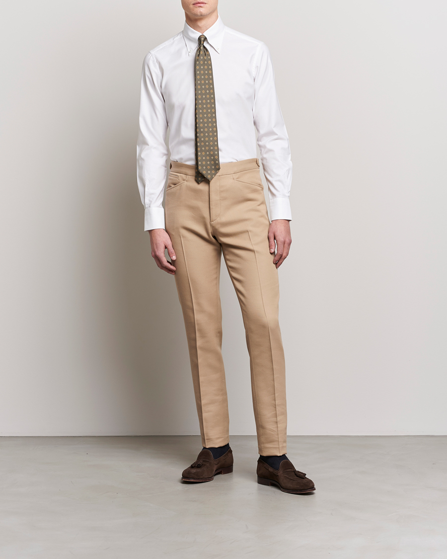Herr | Skjortor | 100Hands | Gold Line Natural Stretch Oxford Shirt White