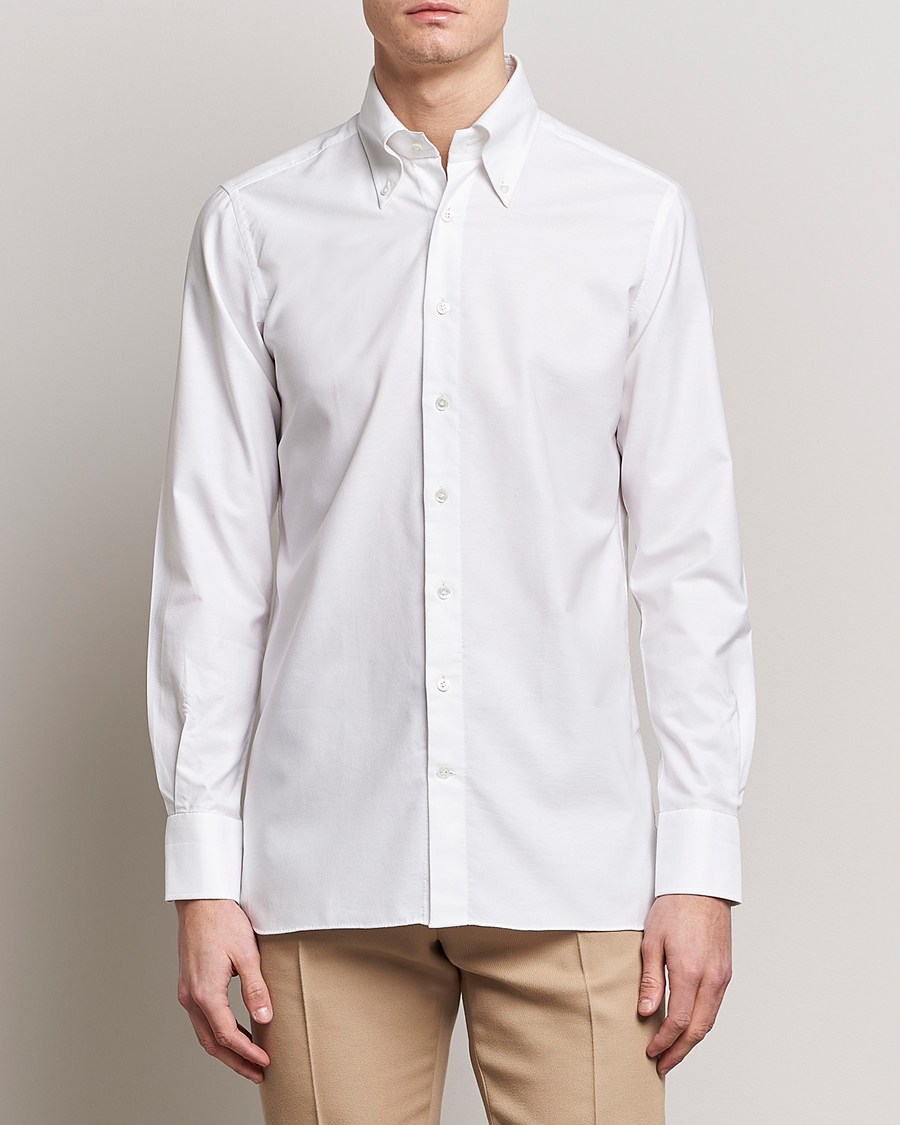 Herr |  | 100Hands | Gold Line Natural Stretch Oxford Shirt White