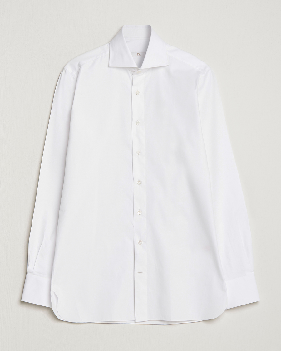 Herr |  | 100Hands | Gold Line Cotton Twill Cut Away Shirt White