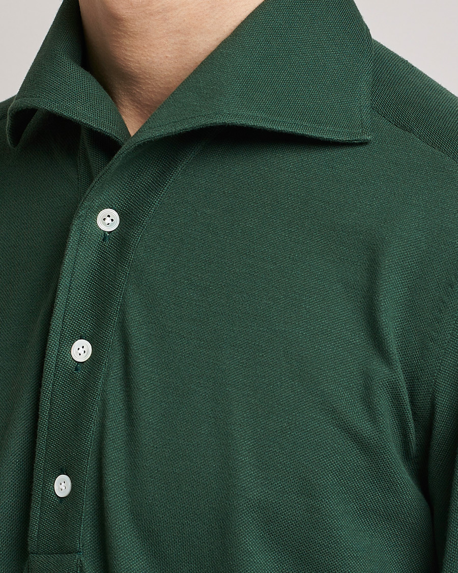 Herr | Skjortor | 100Hands | Signature One Piece Jersey Polo Emerald Green