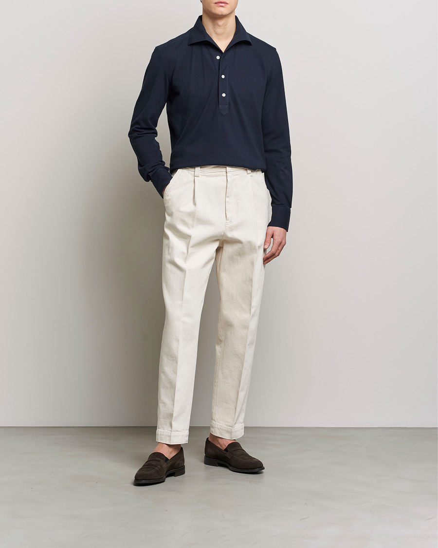 Herr | Skjortor | 100Hands | Signature One Piece Jersey Polo Navy