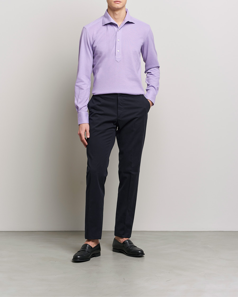 Herr | Skjortor | 100Hands | Signature One Piece Jersey Polo Light Purple