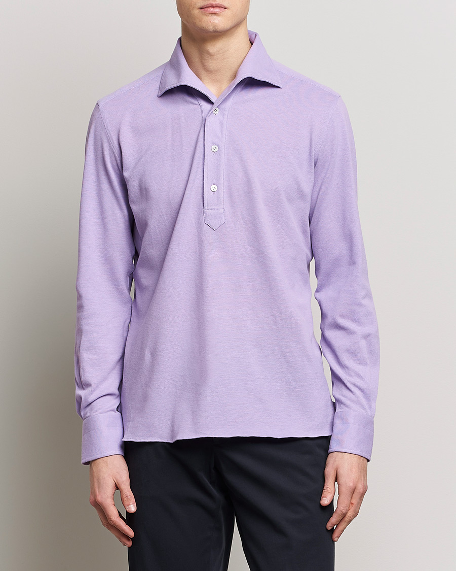 Herr | Skjortor | 100Hands | Signature One Piece Jersey Polo Light Purple