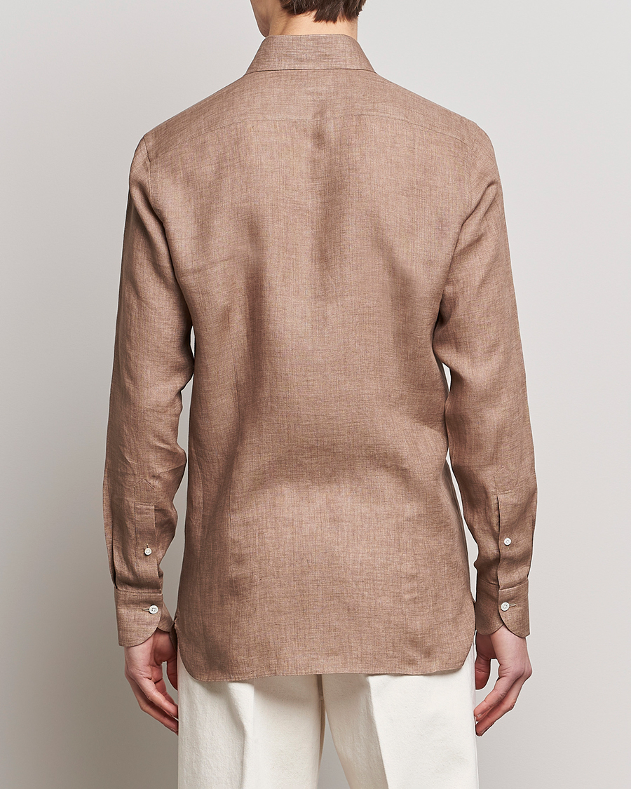 Herr | Skjortor | 100Hands | Signature Linen Cut Away Shirt Taupe