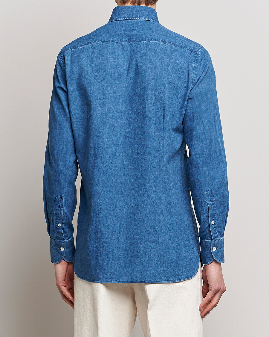 Herr | Skjortor | 100Hands | Japanese Denim Bata Wash Shirt Blue
