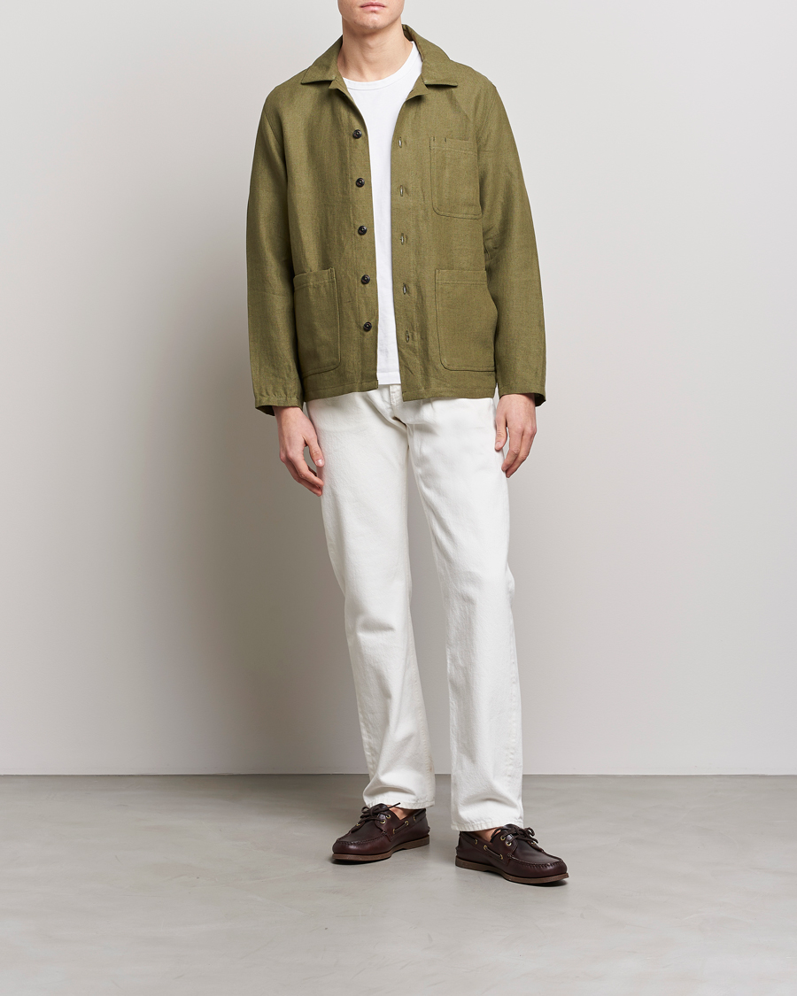 Herr | Skjortor | Peregrine | Grange Linen Shacket Khaki