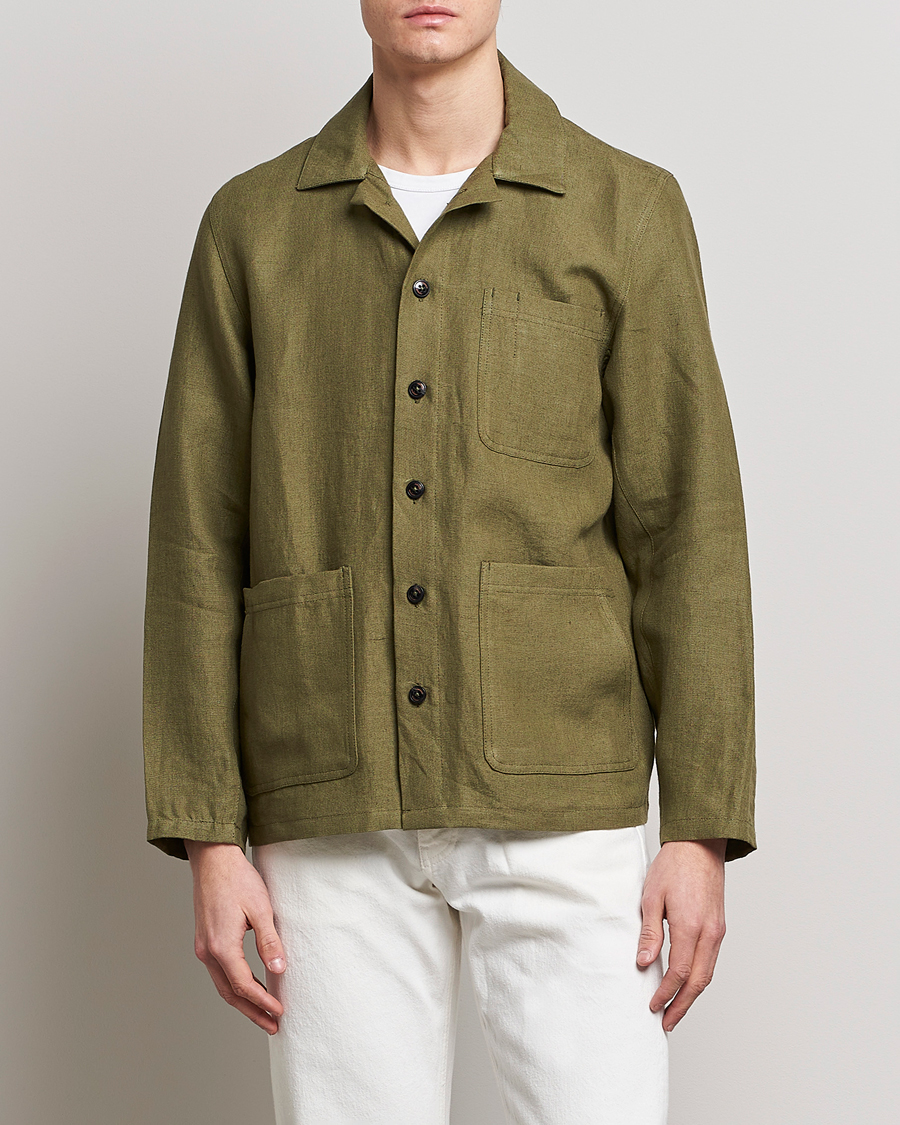 Herr | Skjortor | Peregrine | Grange Linen Shacket Khaki