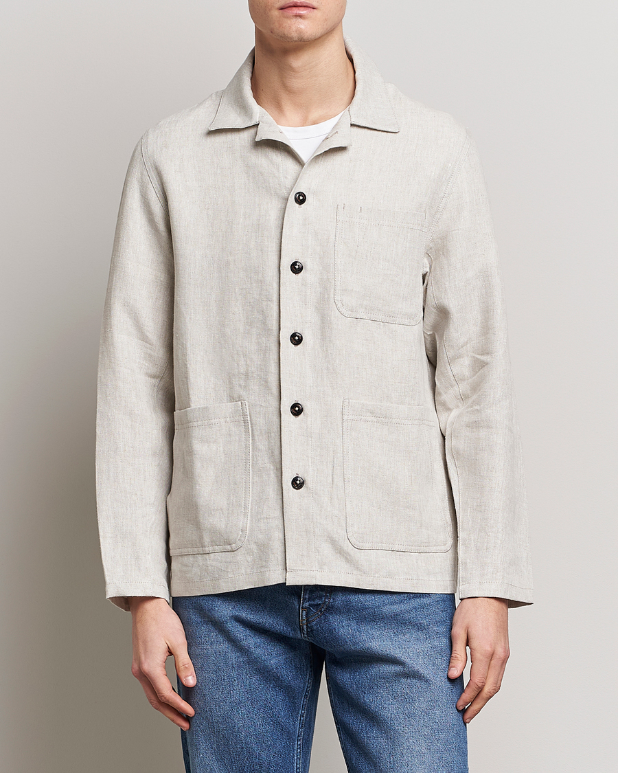 Herr | Skjortor | Peregrine | Grange Linen Shacket Stone