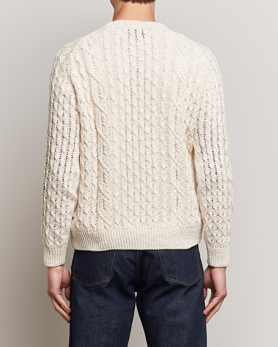 Herr | Tröjor | Peregrine | Linen Arran Jumper Cream