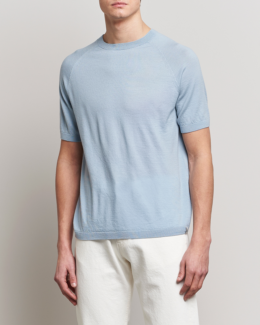 Herr |  | Peregrine | Knitted Wool T-Shirt Ocean