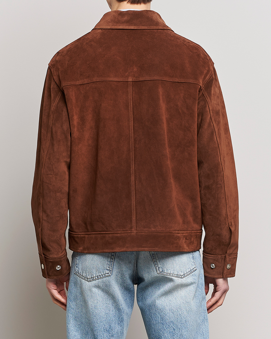 Herr | Jackor | GANT | Suede Jacket Mahogany Brown