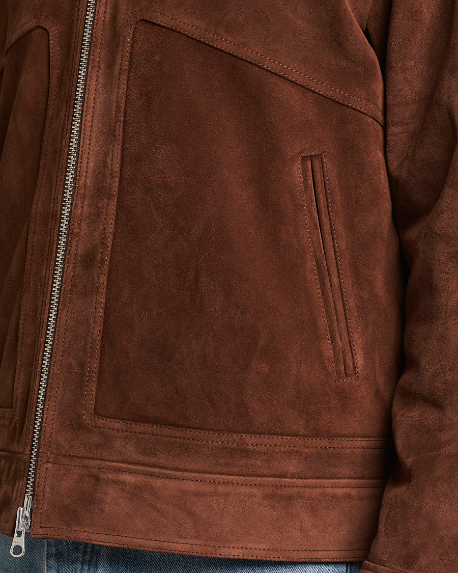 Herr | Jackor | GANT | Suede Jacket Mahogany Brown
