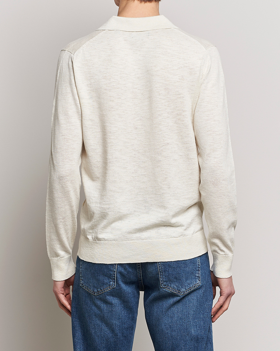 Herr | Tröjor | GANT | Cotton/Linen Knitted Polo Putty
