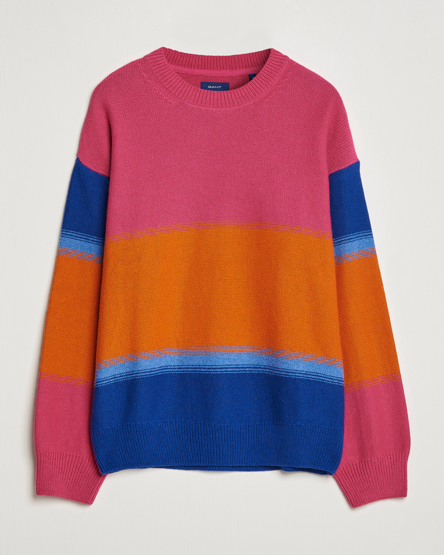 Herr | Tröjor | GANT | Degraded Striped Knitted Sweater Multi