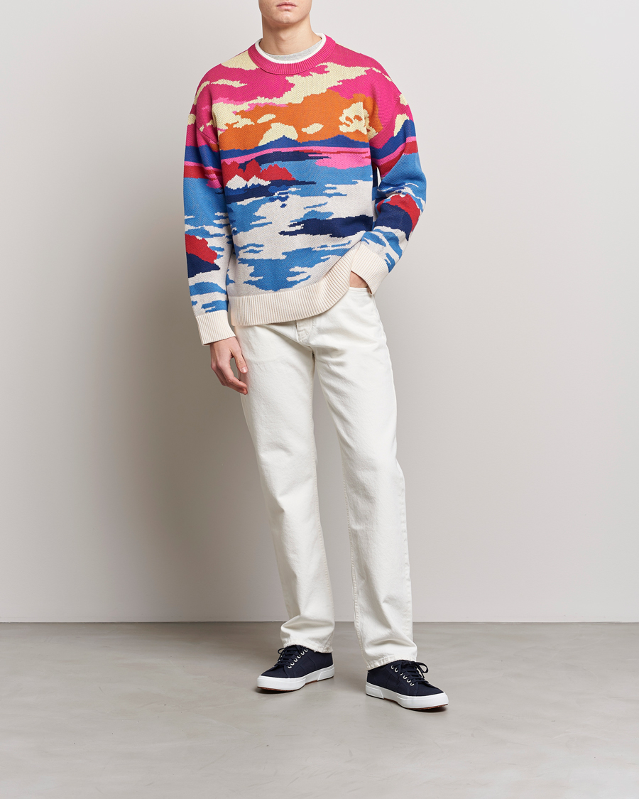 Herr | Tröjor | GANT | Landscape Printed Knitted Crew Neck Multi