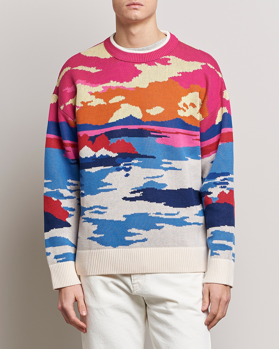 Herr | Tröjor | GANT | Landscape Printed Knitted Crew Neck Multi