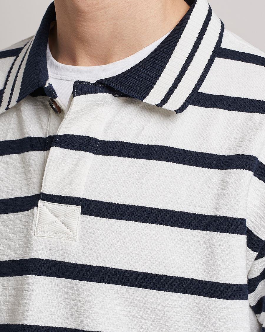 Herr | Tröjor | GANT | Heavy Knitted Striped Rugger Eggshell