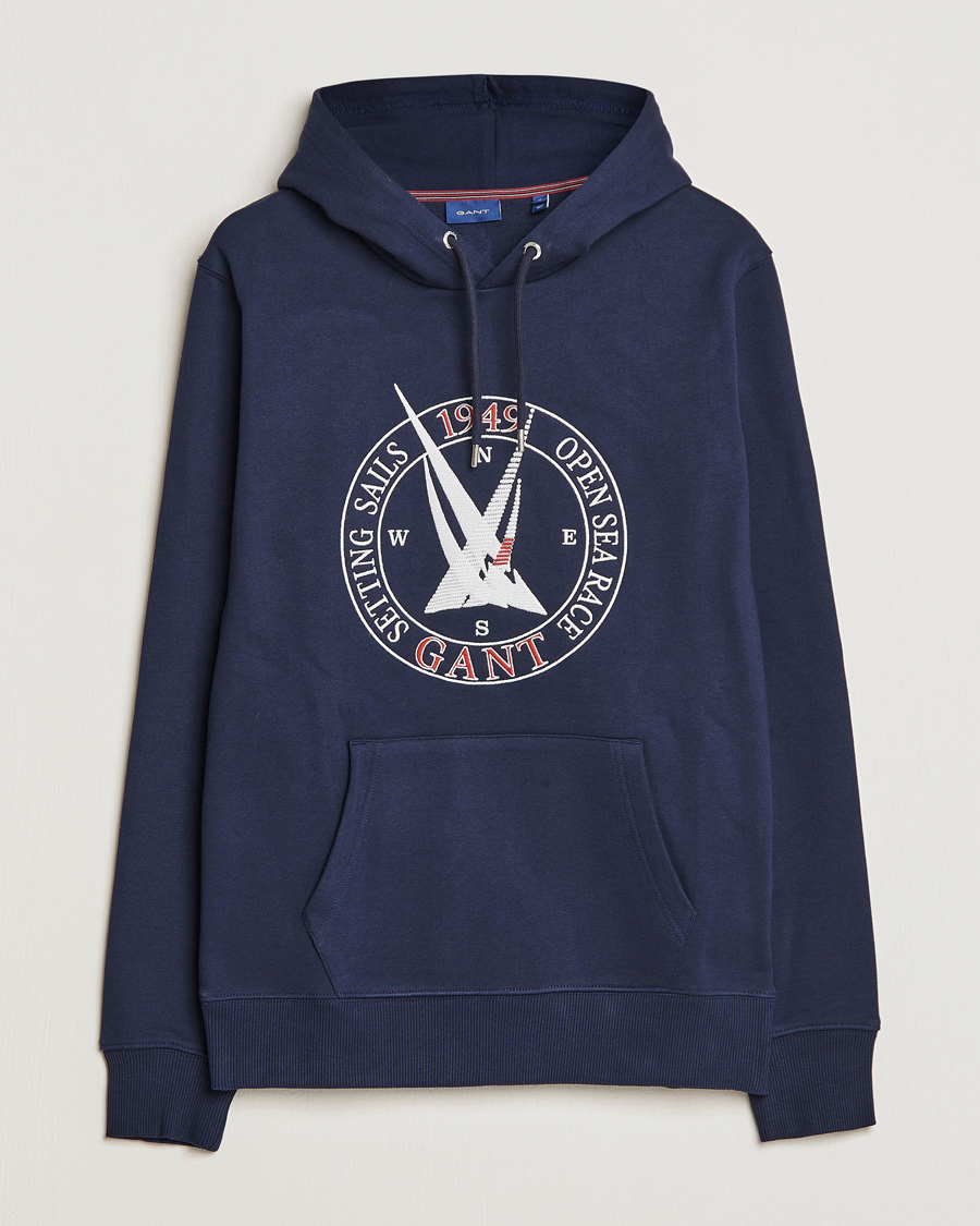 Herr | Tröjor | GANT | Sailing Hoodie Evening Blue