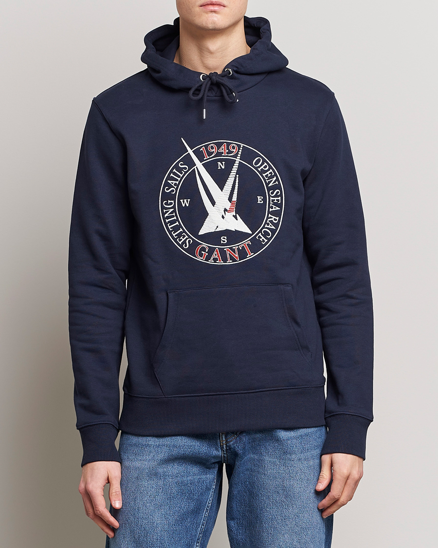 Herr | Tröjor | GANT | Sailing Hoodie Evening Blue