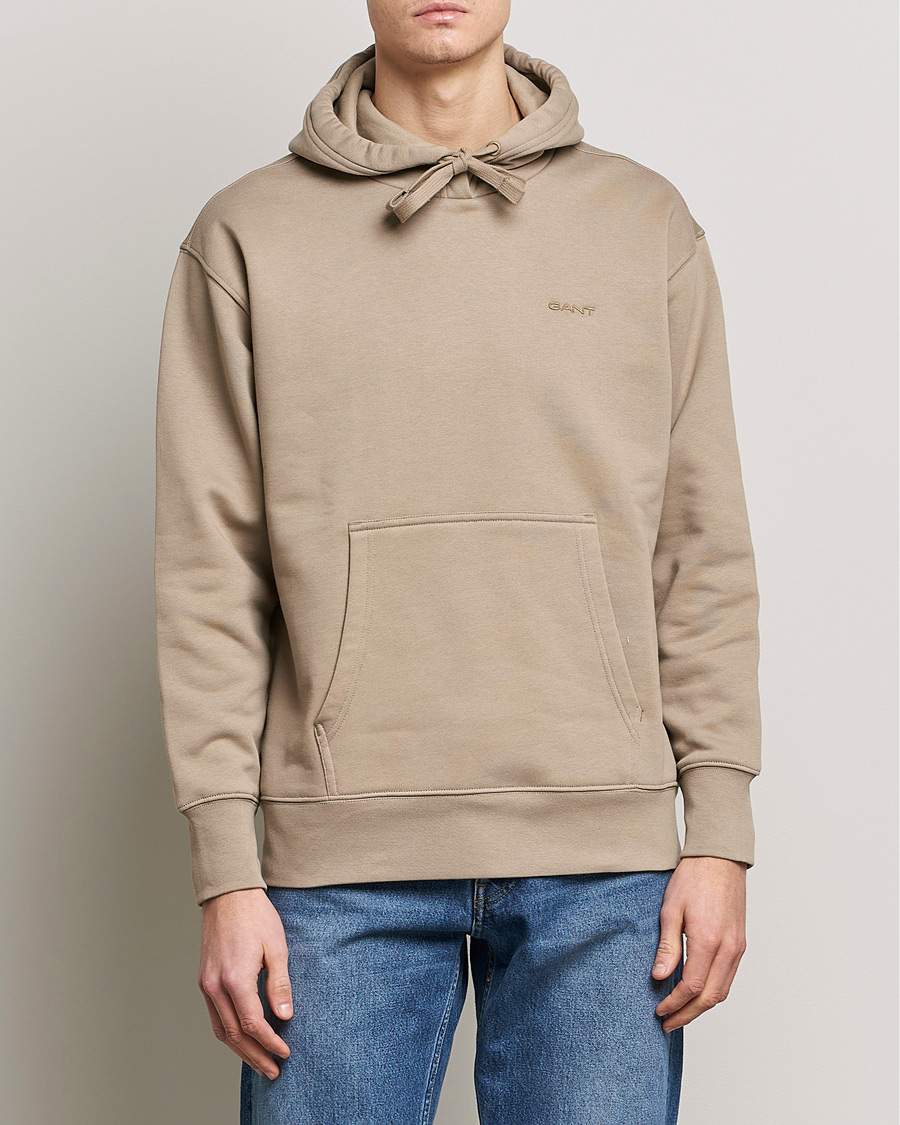 Herr | Tröjor | GANT | Icon Hoodie Taupe Beige