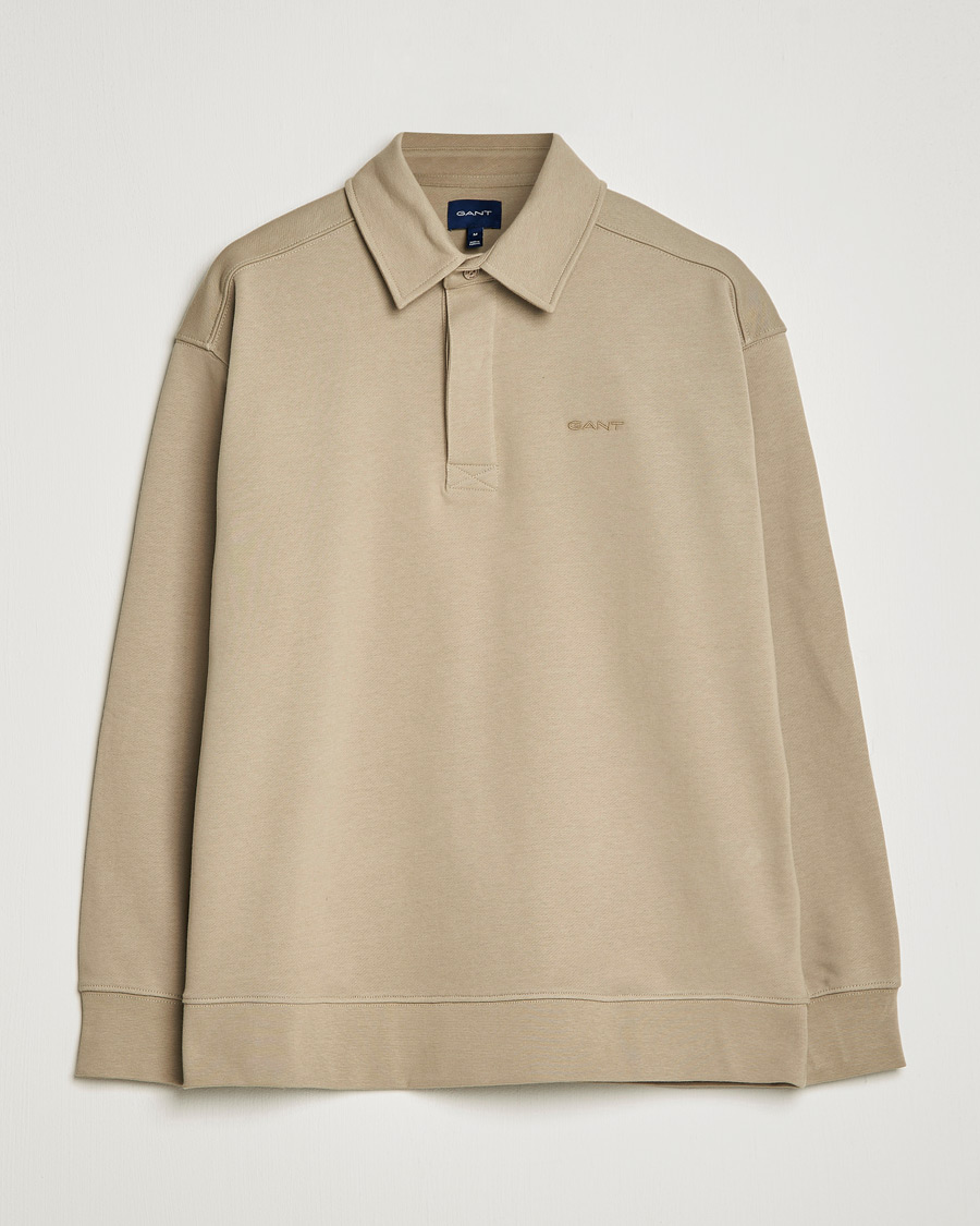 Herr | Tröjor | GANT | Icon Heavy Rugger Taupe Beige