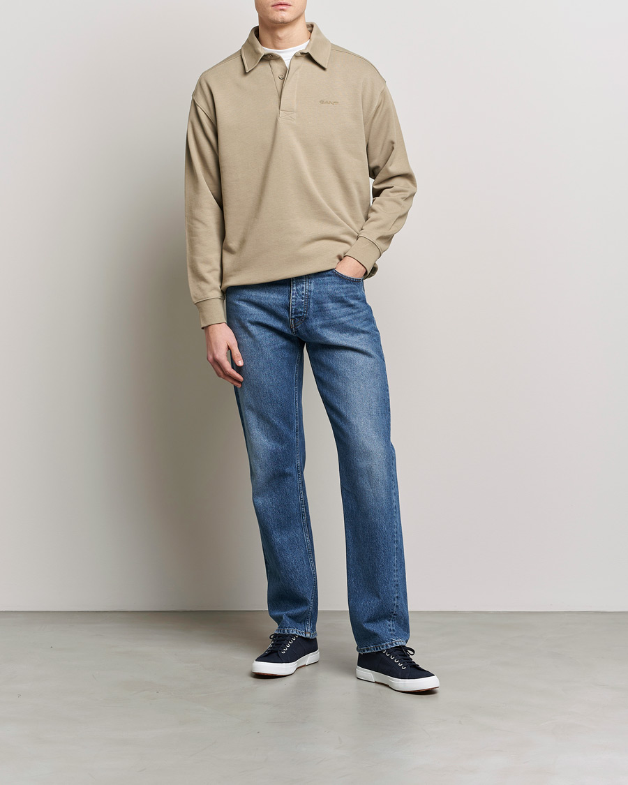 Herr | Tröjor | GANT | Icon Heavy Rugger Taupe Beige