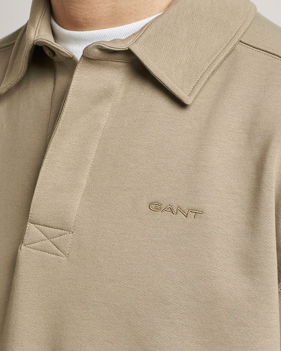 Herr | Tröjor | GANT | Icon Heavy Rugger Taupe Beige