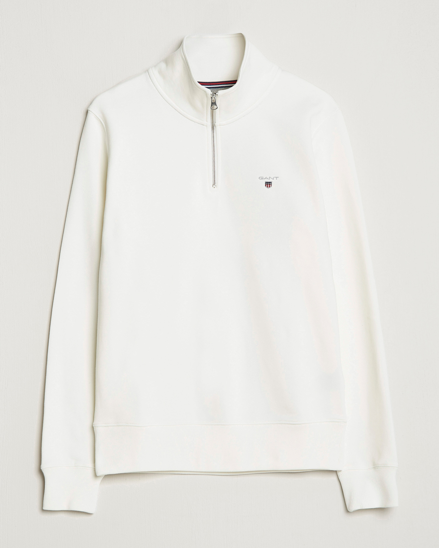 Herr | Tröjor | GANT | Original Shield Logo Half-Zip Eggshell