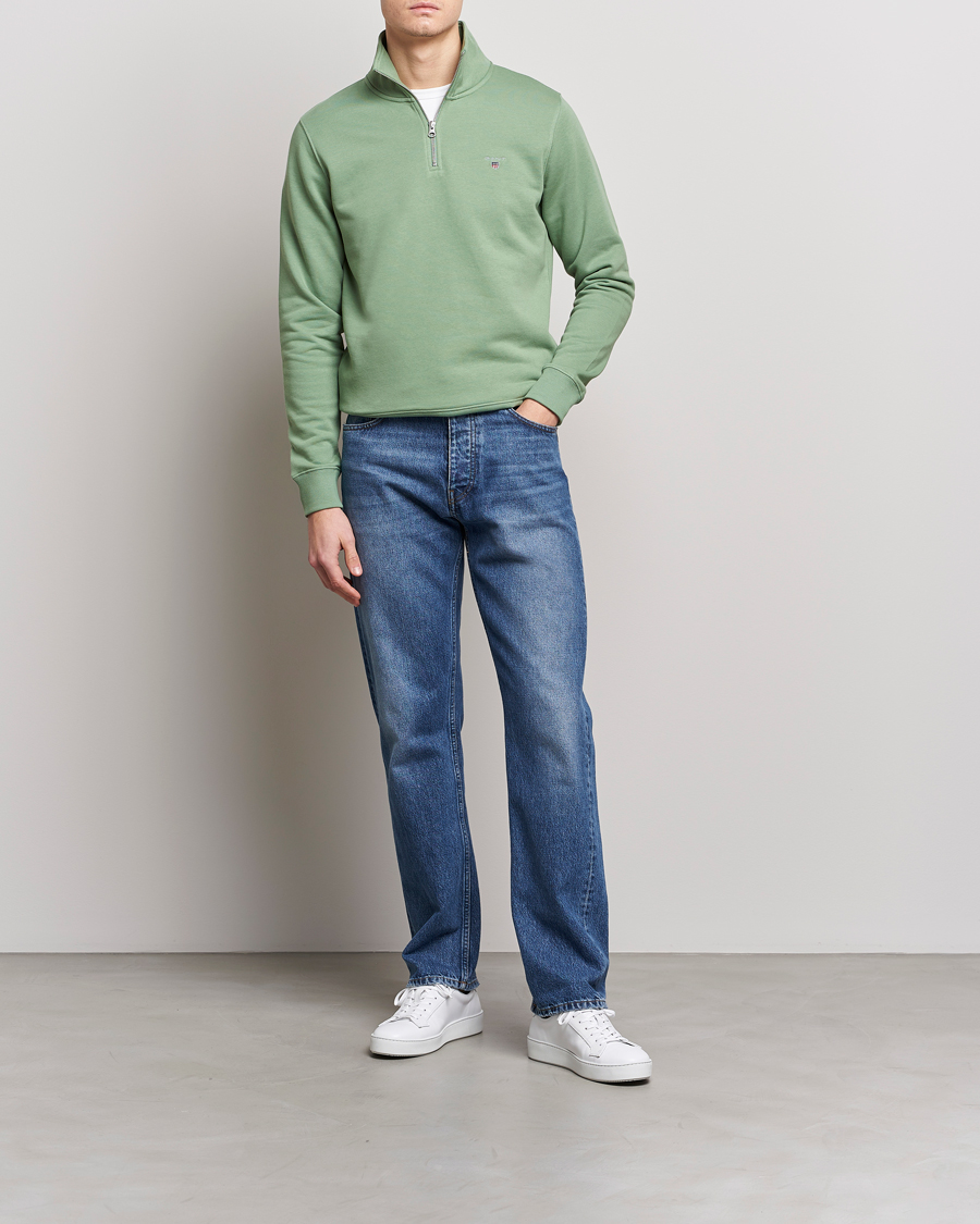 Herr | Tröjor | GANT | Original Shield Logo Half-Zip Kalamata Green