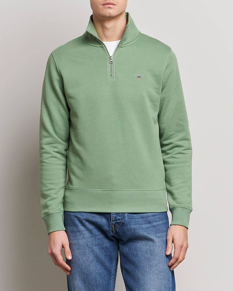 Herr | Tröjor | GANT | Original Shield Logo Half-Zip Kalamata Green
