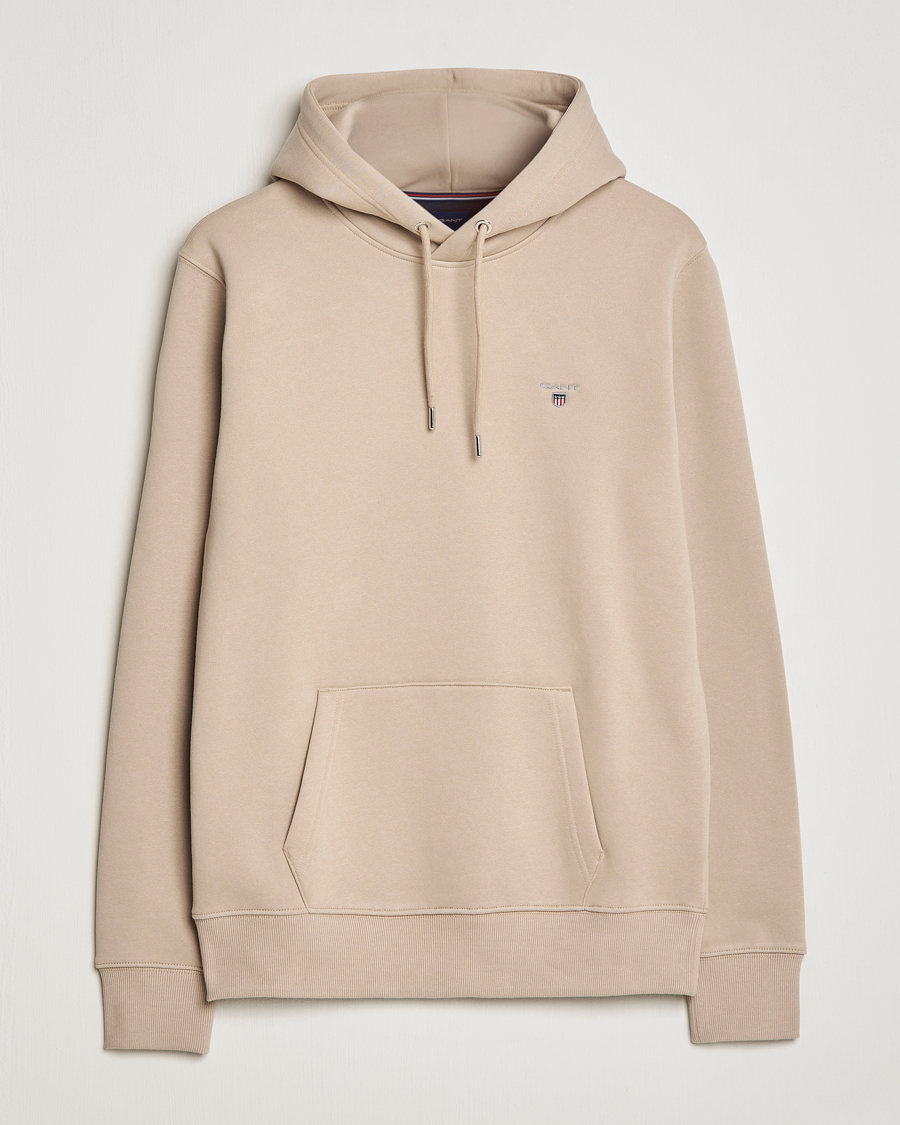 Herr | Tröjor | GANT | Original Shield Logo Hoodie Concrete Beige