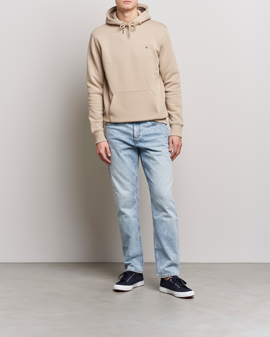 Herr | Tröjor | GANT | Original Shield Logo Hoodie Concrete Beige