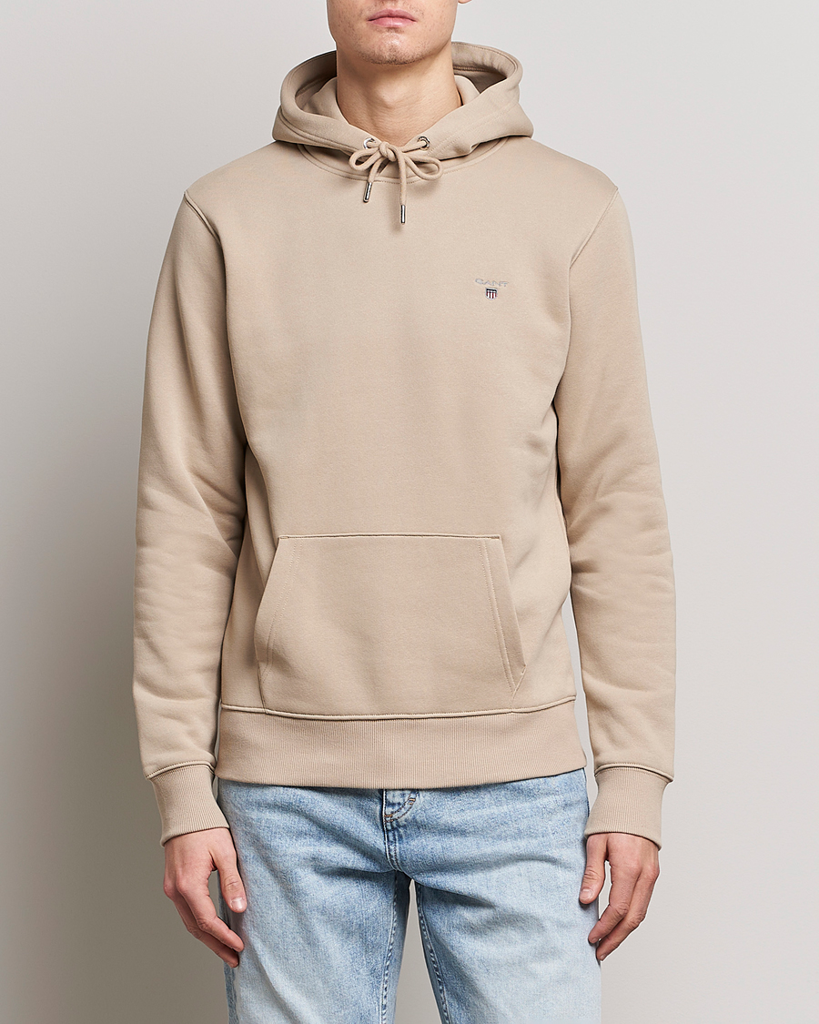 Herr | Tröjor | GANT | Original Shield Logo Hoodie Concrete Beige